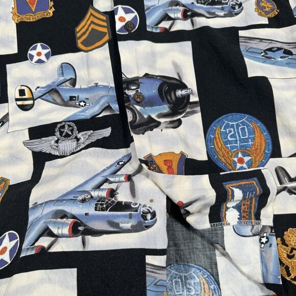 Vintage Kalaheo Hawaiian Military WW2 Bomber Plane Mens Shirt USA Hawaii Size XL - Picture 2 of 12